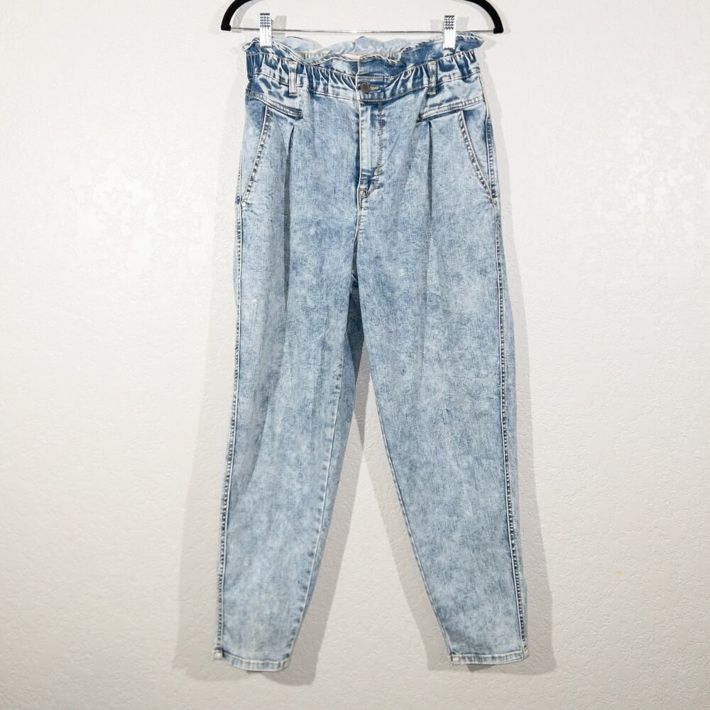 Vintage America Blue Washed Paperbag Waist‎ Jeans Size 10